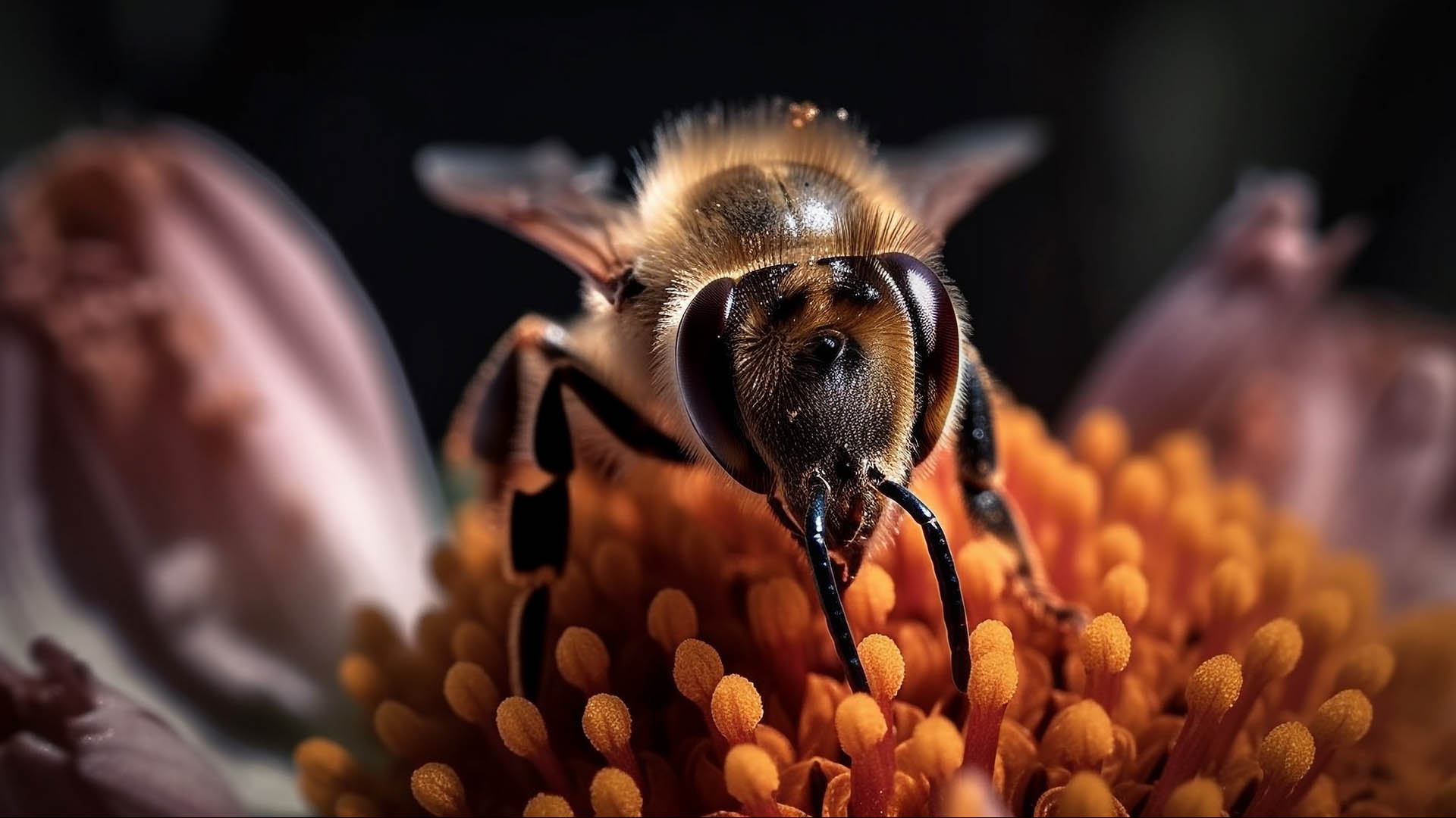 Le api raccolgono il nettare che utilizzeranno per produrre il miele, e cos facendo impollinano i fiori