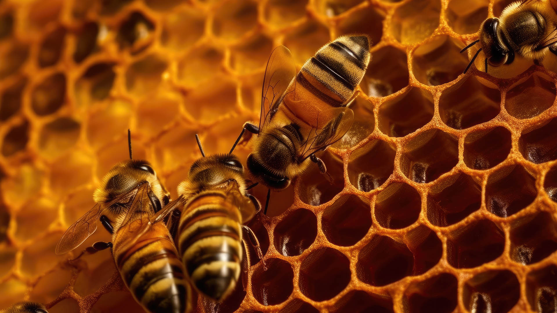 la classica struttura alveolare dell 'alveare, con le celle in cui le api depositano il nettare che diventer miele